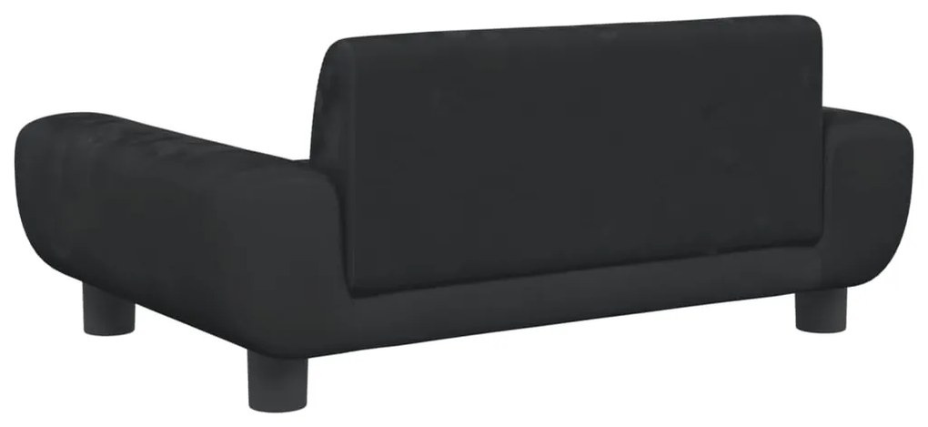 Sofá infantil 70x45x33 cm veludo preto