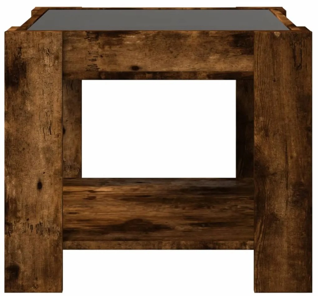 Mesa de centro c/ LEDs 53x53x45 cm derivados de madeira