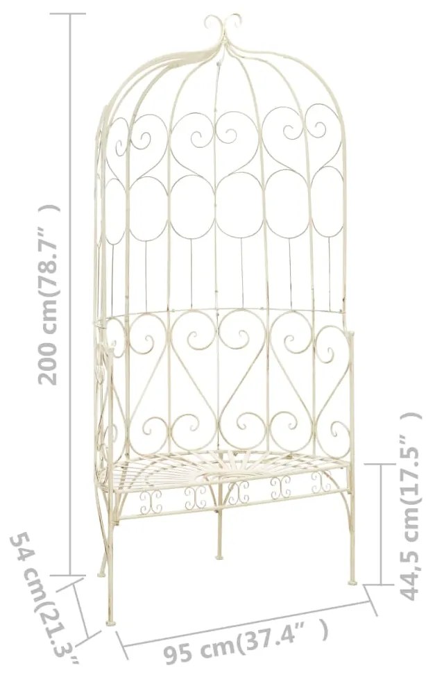 Banco de jardim 95 cm ferro antigo branco