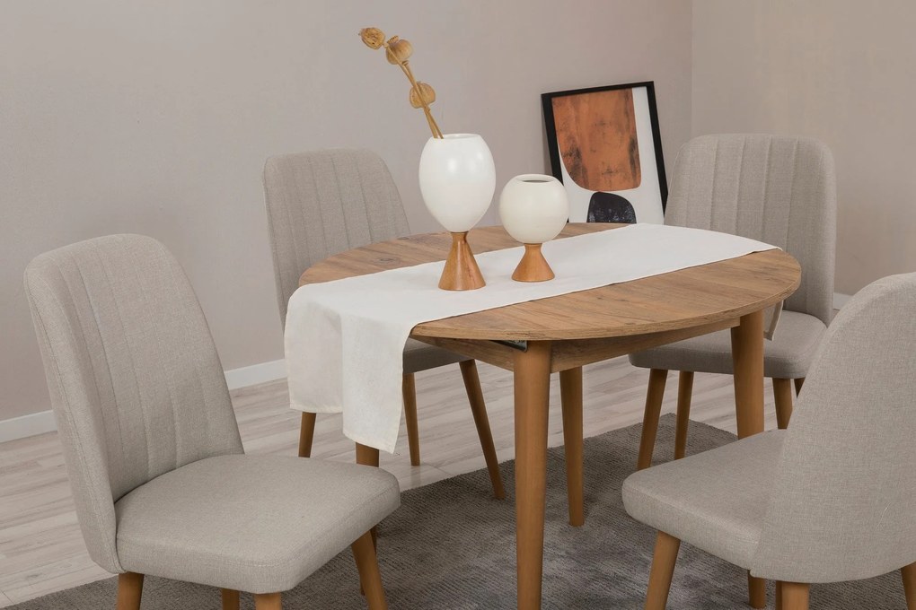 Conjunto de Mesa de Jantar Extensível e Cadeiras Vina – Pinho Atlântic