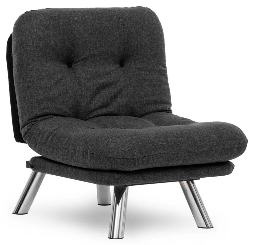 Sofá-Cama de 1 Lugar Misa – Cinzento Escuro – 110x70 cm