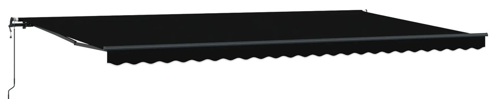 Toldo Retrátil Automático vidaXL Preto 600x350 cm