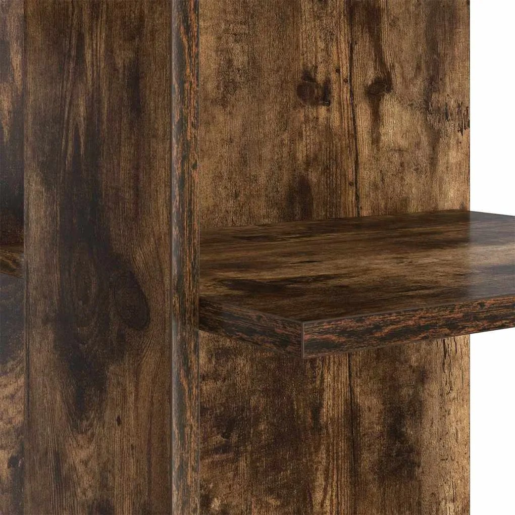 Mesa de Canto com Armazenamento Carvalho Defumado 140x113,5x75cm
