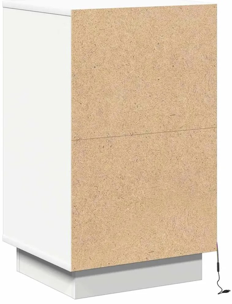 Criado-Mudo com LED Branco 39x34.5x65 cm Madeira Engenheirada
