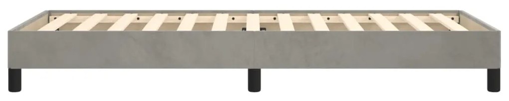 Estrutura de cama sem colchão 90x190 cm veludo cinzento-claro