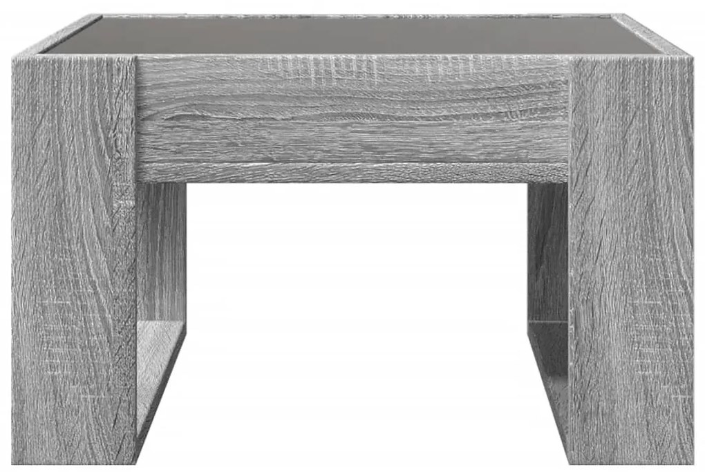 Mesa de centro luzes LED Infinity 50x53x30 cm cinzento sonoma