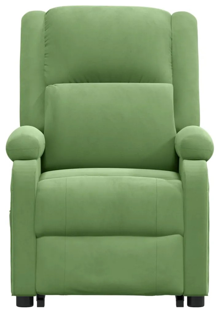Poltrona elevatória de massagens veludo verde-claro