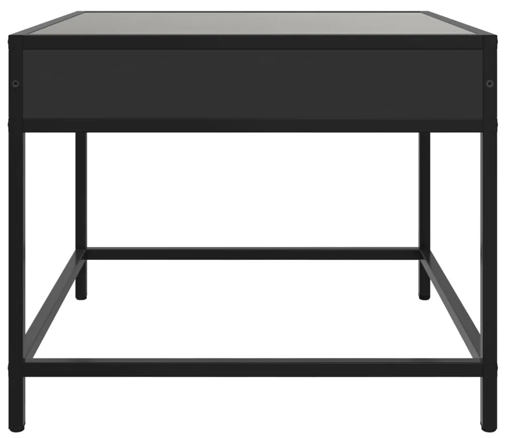 Mesa de centro c/ luzes LED Infinity 50x50x41 cm preto