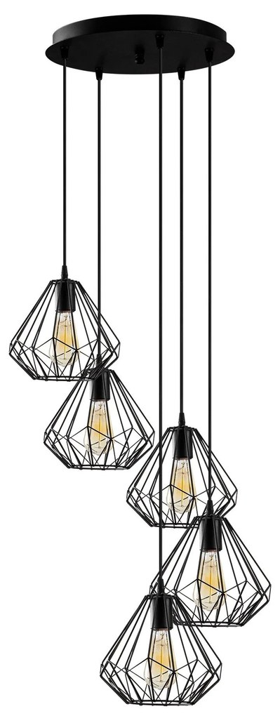 Candeeiro de Teto Diamond – Preto – Ø 50 cm x 117 cm