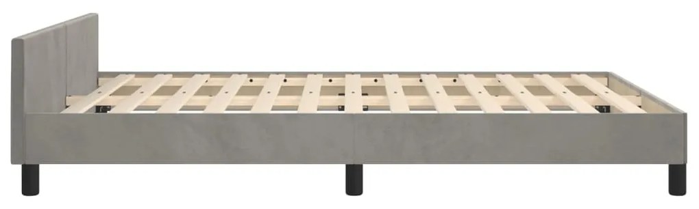Estrutura de cama sem colchão 140x200 cm veludo cinzento-claro