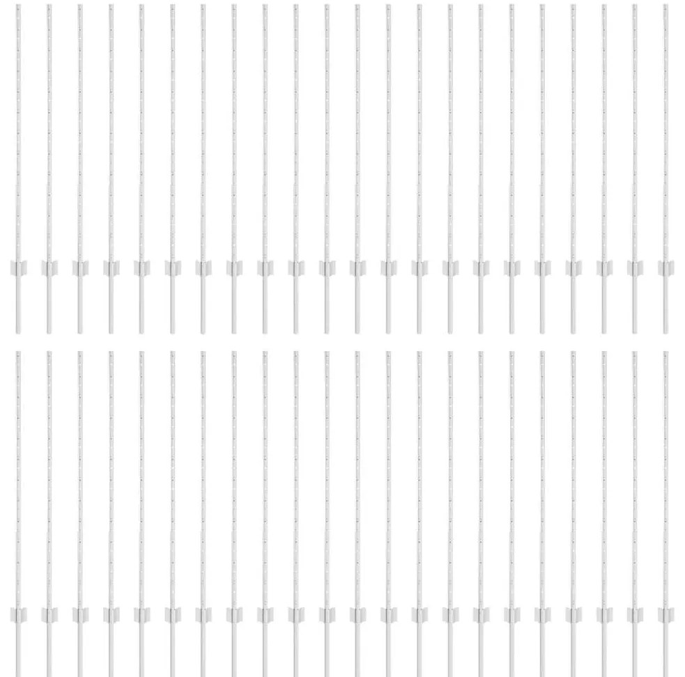 Postes de Cerca Prata 44 pcs Prateado 100 x 1.2 cm