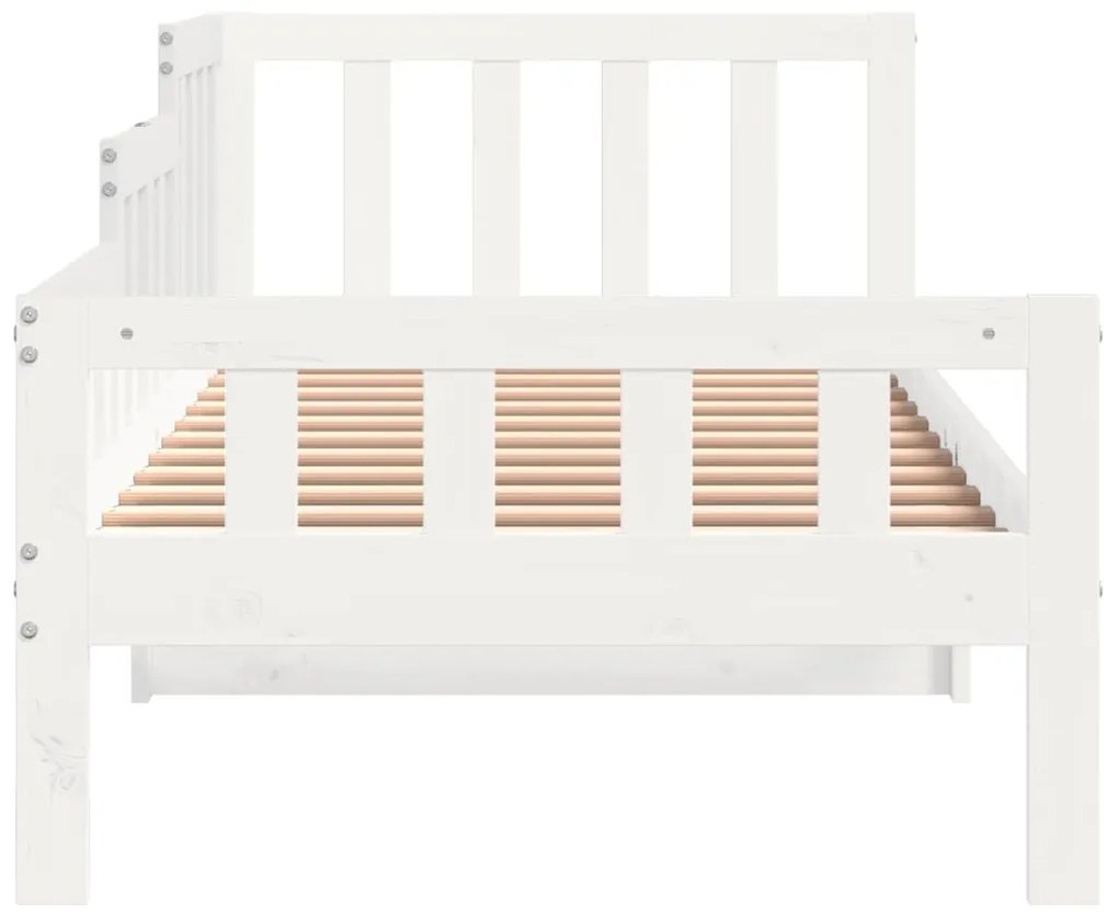Sofá-cama sem colchão 90x200 cm madeira de pinho maciça branco