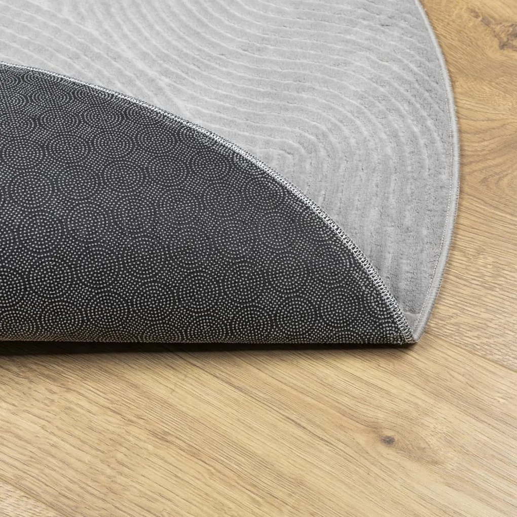 Tapete de pelo curto IZA visual escandinavo Ø 120 cm cinzento