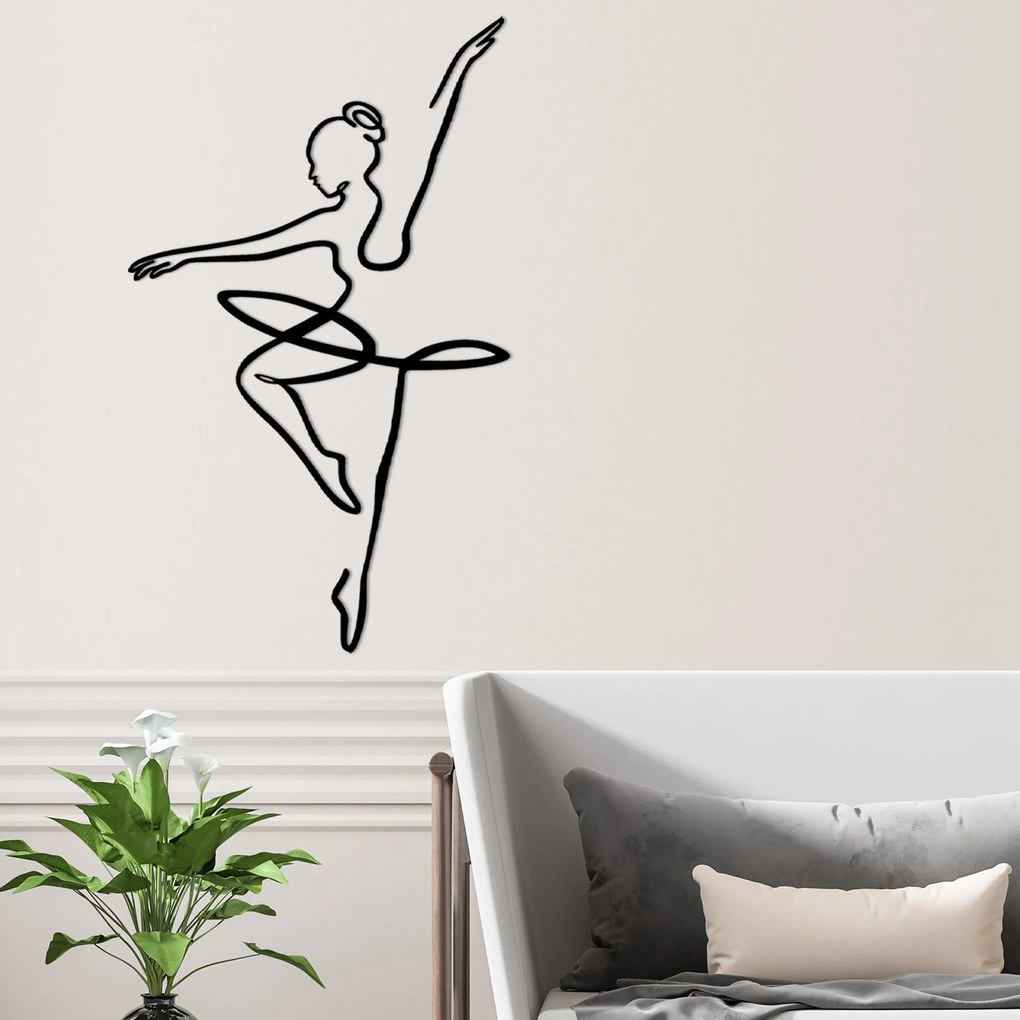 Acessório Decorativo de Parede em Metal Model-106 – Preto – 70 x 1,5 x