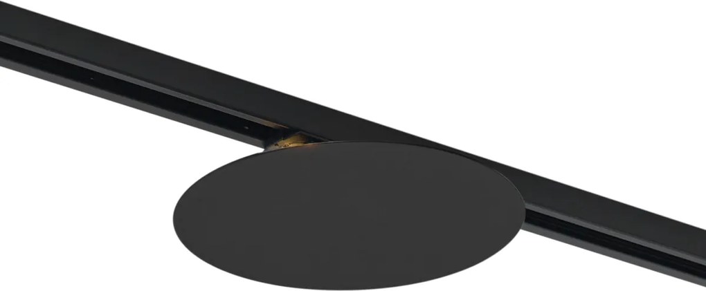 Plafon moderno preto para sistema de calha monofásico 2-luzes - Iconic Pulley