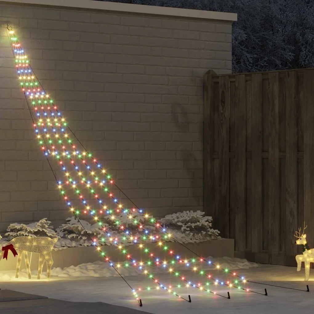 vidaXL Árvore de Natal LED com Estacas para o Solo Multicolor 511 cm