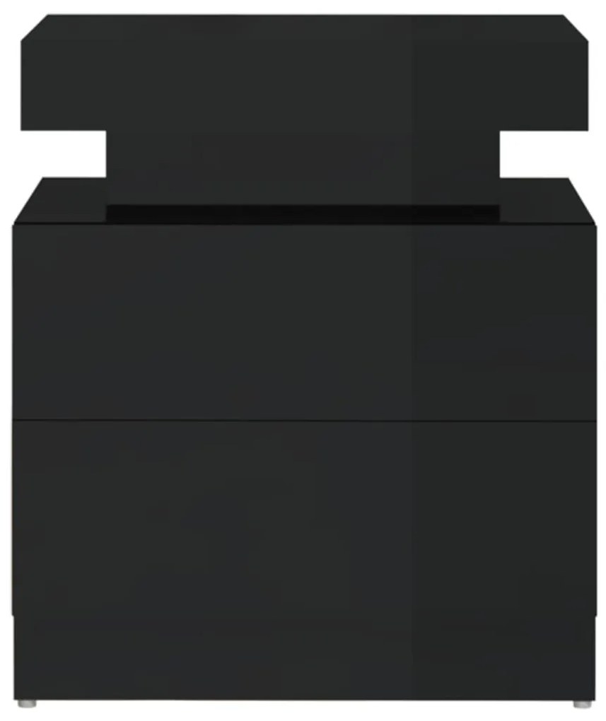 Mesa de cabeceira 40x35x65 cm derivados madeira preto brilhante