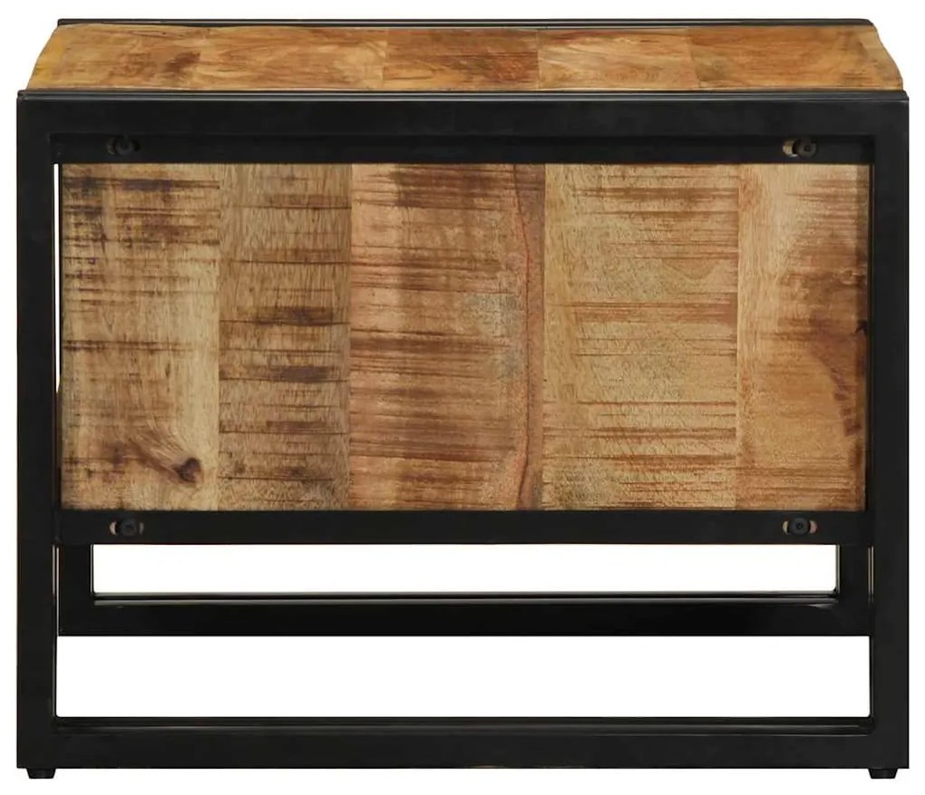 Mesa de centro 50x50x38 cm madeira de mangueira áspera maciça