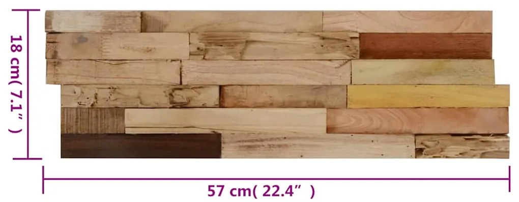 Painéis revestimento de parede 10 pcs 1,03 m² teca reciclada