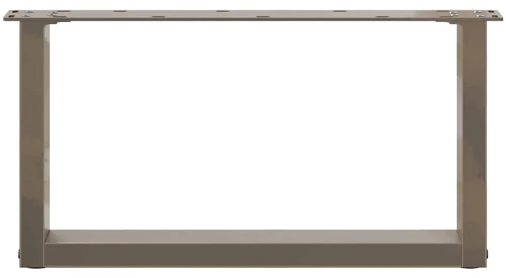 Pés para mesa de centro em formato de U, 2 peças, aço natural, 70 x (3