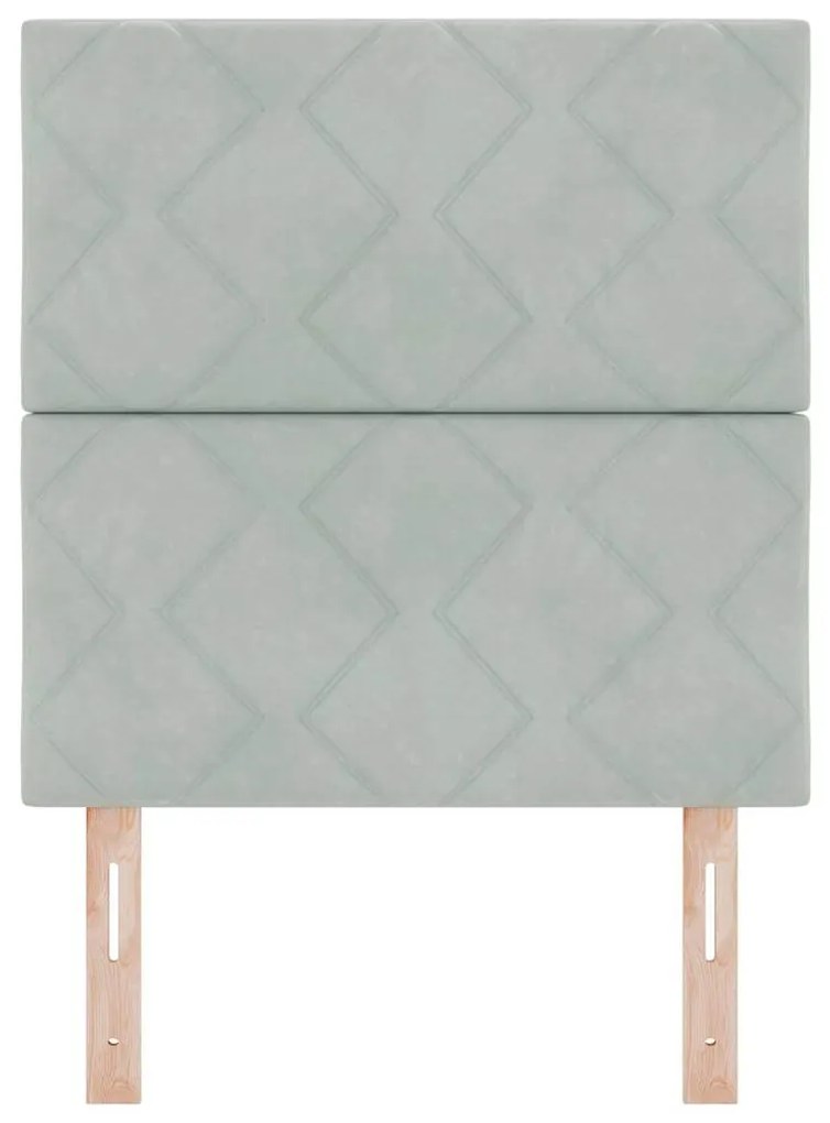 Cabeceira Design Blocos de Diamante Cinza Claro 80 cm Veludo