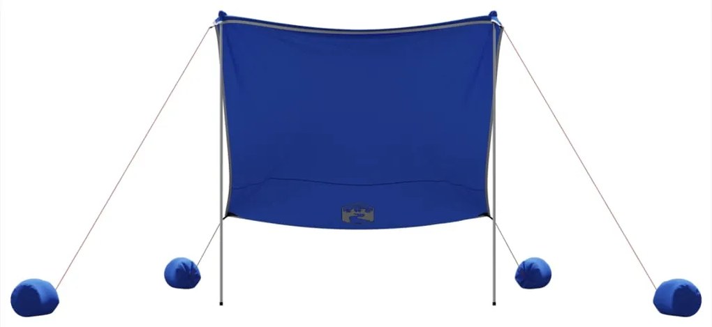Toldo de praia com âncoras de areia 214x236 cm azul
