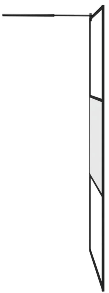 Divisória de chuveiro 115x195 cm vidro opaco ESG preto
