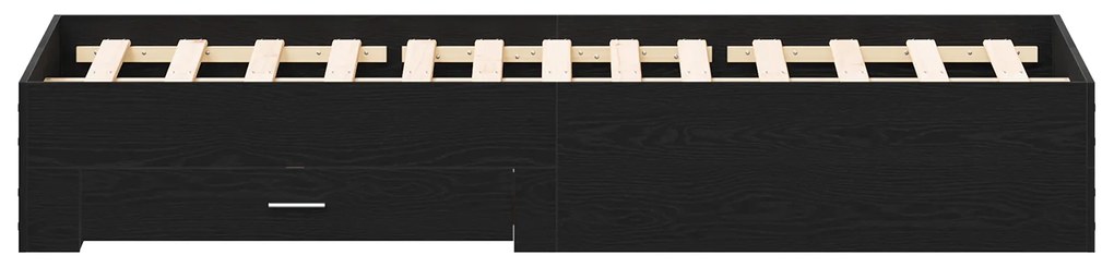 Estrutura de Cama com Gavetas Carvalho Preto Madeira Derivada