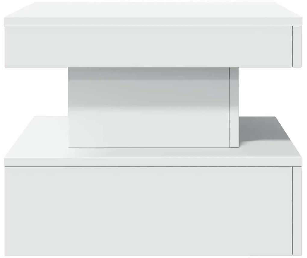 Mesa de centro com luzes LED 50x50x40 cm branco