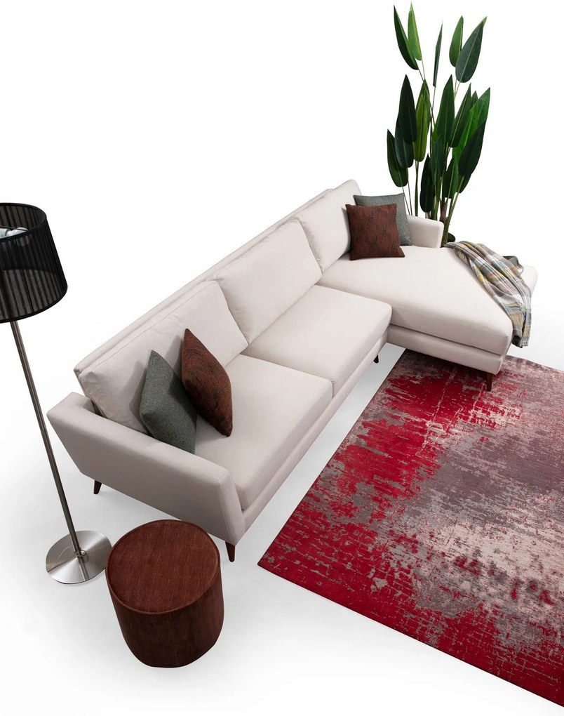 Sofá-Cama de Canto Mayorka - Bege Castanho - 303 x 168 x 93 cm