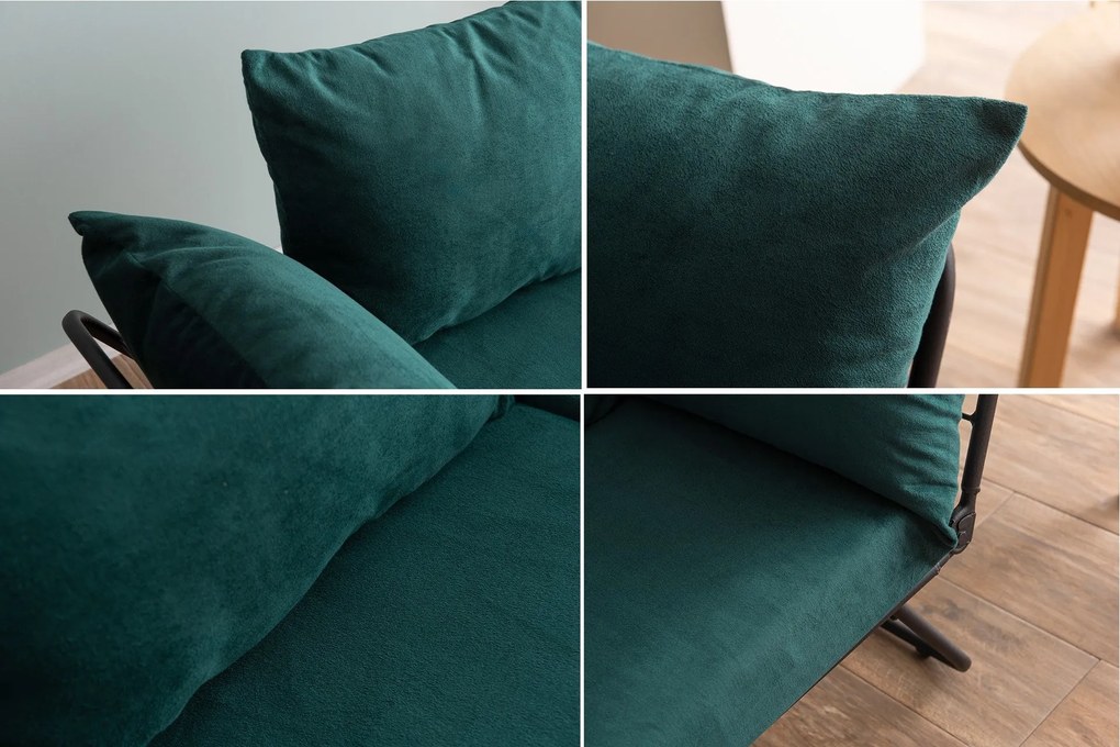 Sofá-cama 2 Lugares Viper – Verde Petróleo – 150x78x60 cm