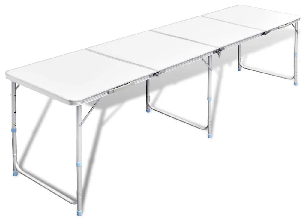 41327 vidaXL Mesa dobrável, para campismo, de altura ajustável, em aluminio