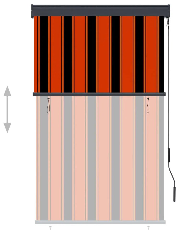 Estore de rolo para exterior 100x250 cm laranja e castanho