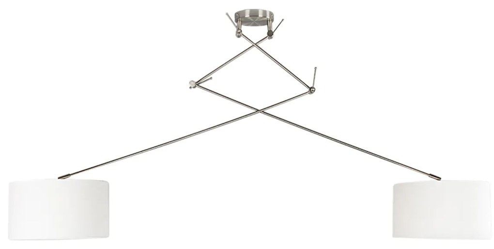 Candeeiro de suspensão inteligente em aço com cúpula de 35 cm branco incl. 2 Wifi A60 - Blitz