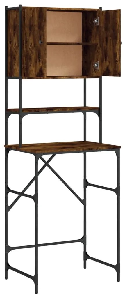 Armário p/ máquina de lavar 68x48,5x194 cm cor carvalho fumado
