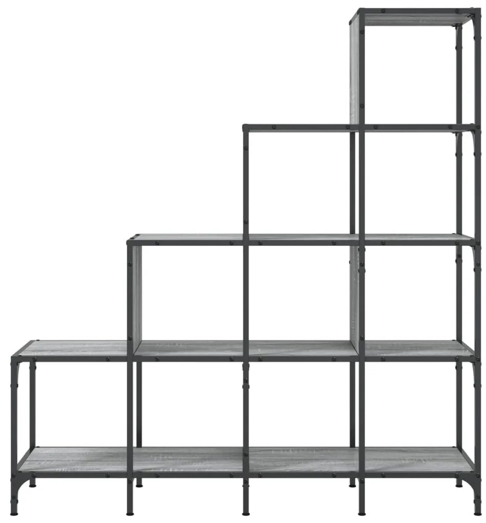 Estante 122x30x132 cm derivados de madeira e metal cinza sonoma