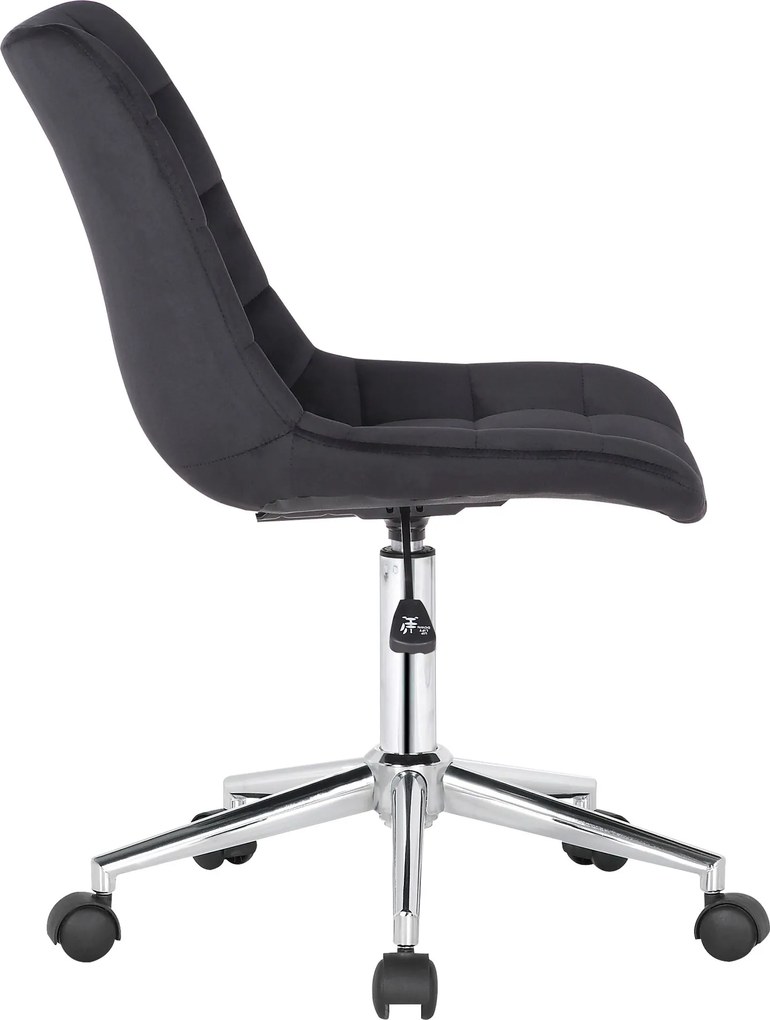 Cadeira de Escritório de Veludo Medford Preta