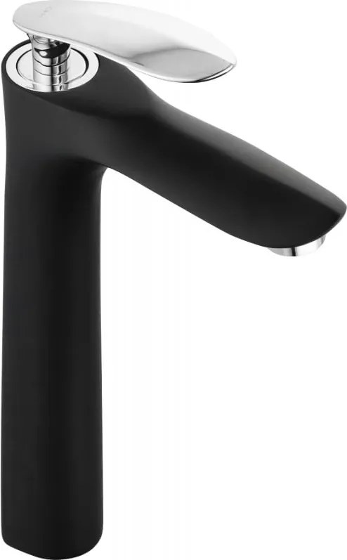 Mexen Lily torneira alta para lavatório, preto/cromo - 73610-17