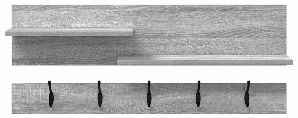 Cabideiro de Parede Sonoma cinzento 90 x 15 x 36 cm