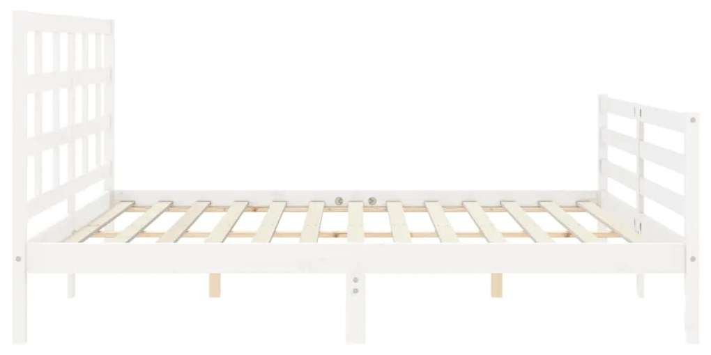 Estrutura cama Super King Size c/ cabeceira madeira branco