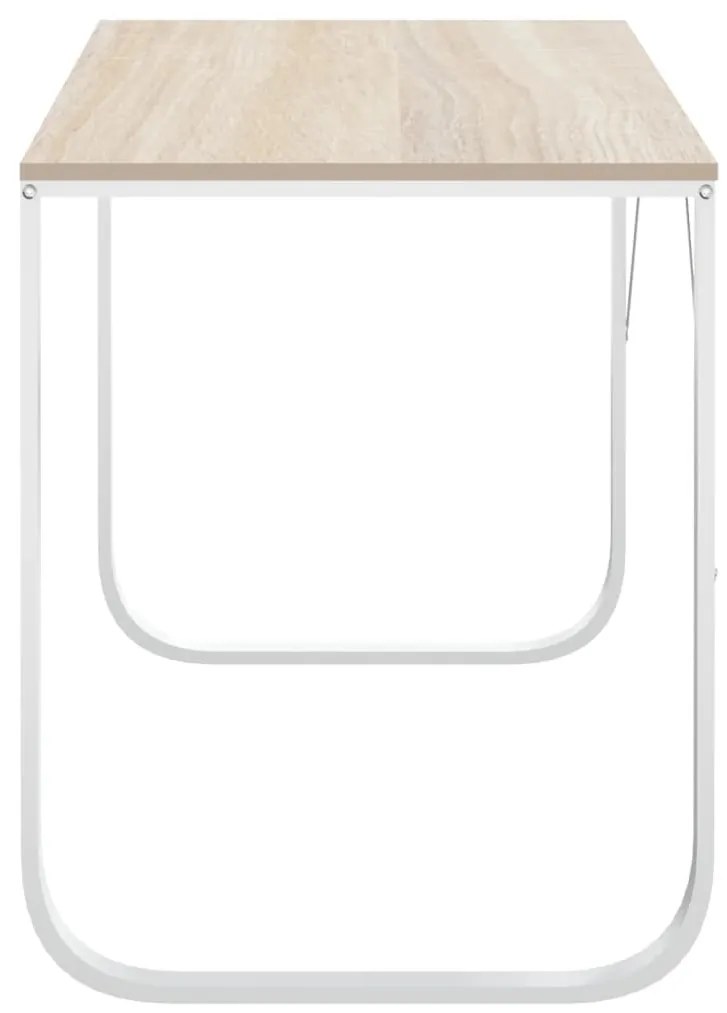 Secretária computador 110x60x73cm contraplacado branco/carvalho