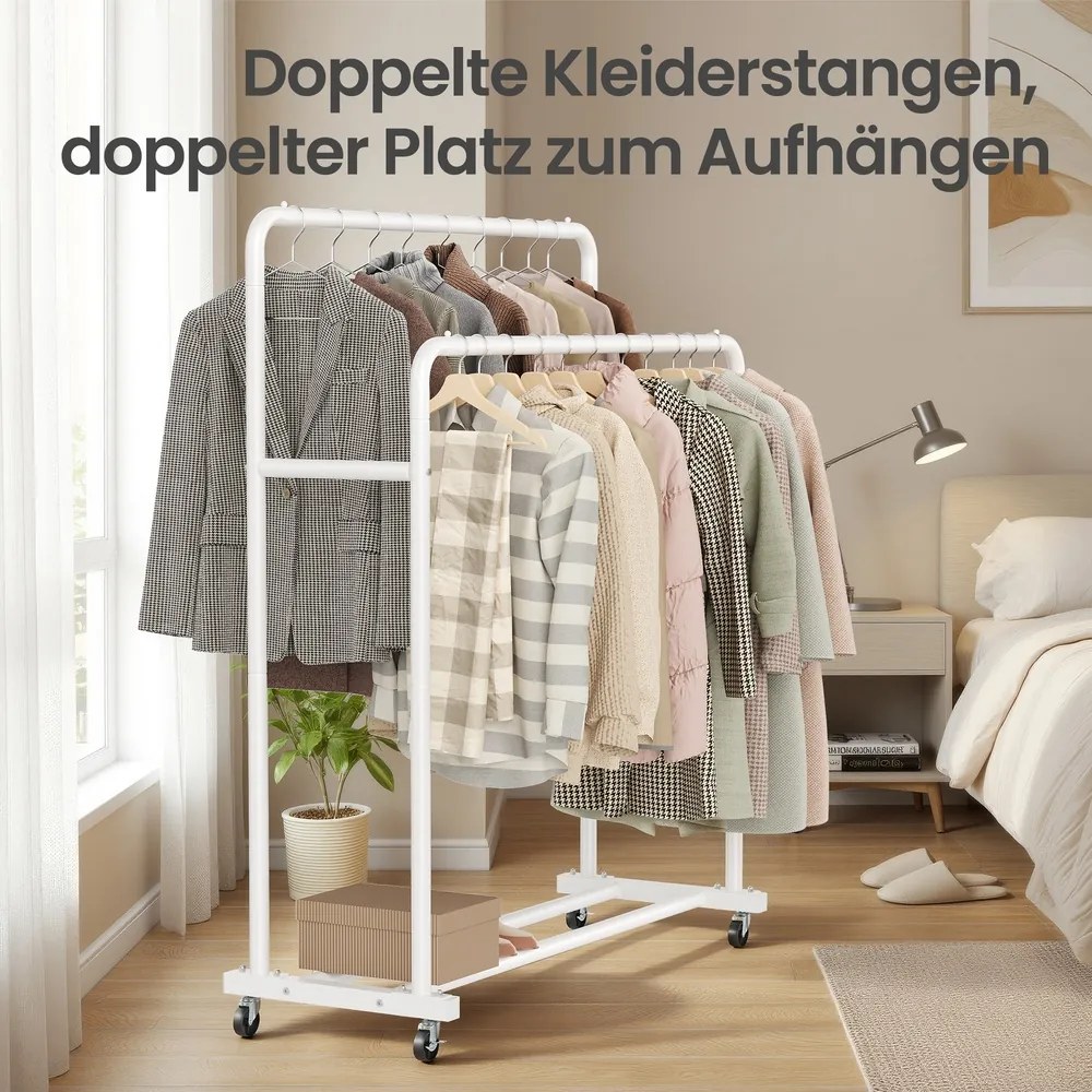 Guarda roupa aberto com rodas 46,5 x 110 x 155,5 cm Branco