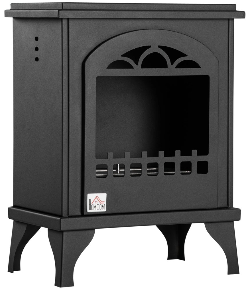 HOMCOM Lareira Bioetanol 7000 BTU Tanque 12 L Tempo Combustão 3H Interiores 20-25 m² Design Moderno 41x25x54 cm Preto | Aosom Portugal