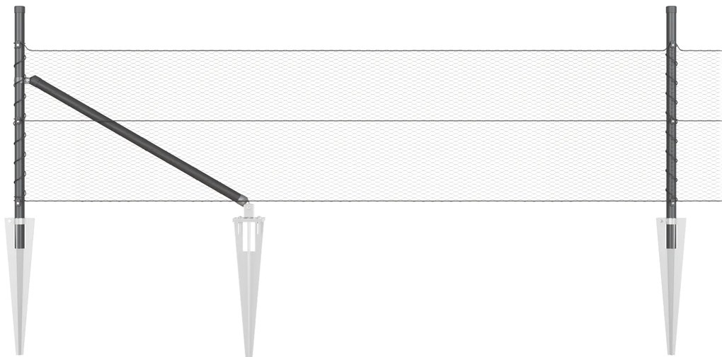 Cerca Hexagonal vidaXL Cinza 0.5x10 m Aço