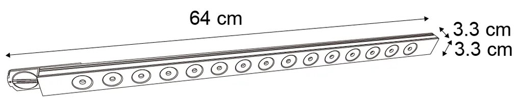 Candeeiro de teto moderno preto para sistema de calhas monofásico 15W 1170 lm 3000K - Iconic Tsiri