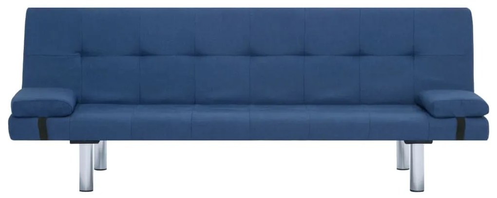 Sofá Cama Vivian - Cor Azul - Em Tecido, Estrutura em Madeira, Pernas