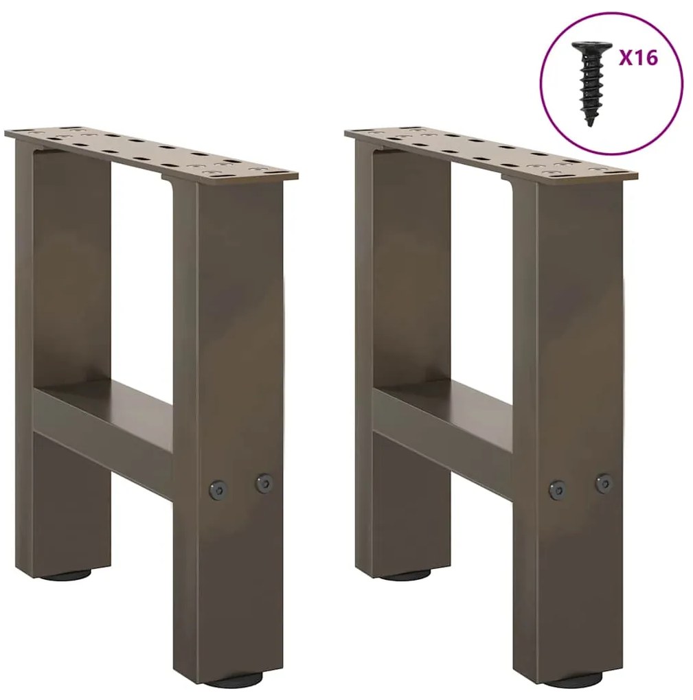 Pés para mesa de centro em aço natural, 2 peças, 30x(30-31) cm, aço