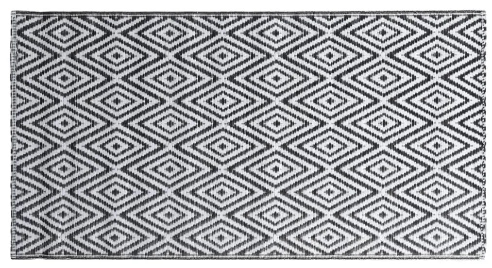 Tapete de exterior 120x180 cm ARAKIL PP branco e preto
