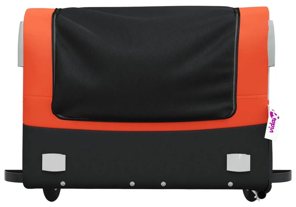Reboque para bicicleta 45 kg ferro preto e laranja