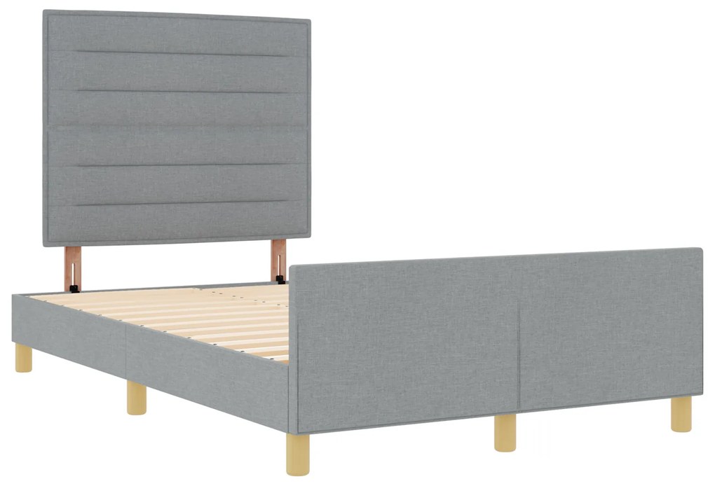 Cama vidaXL Cinza Claro 140x190 cm em Tecido